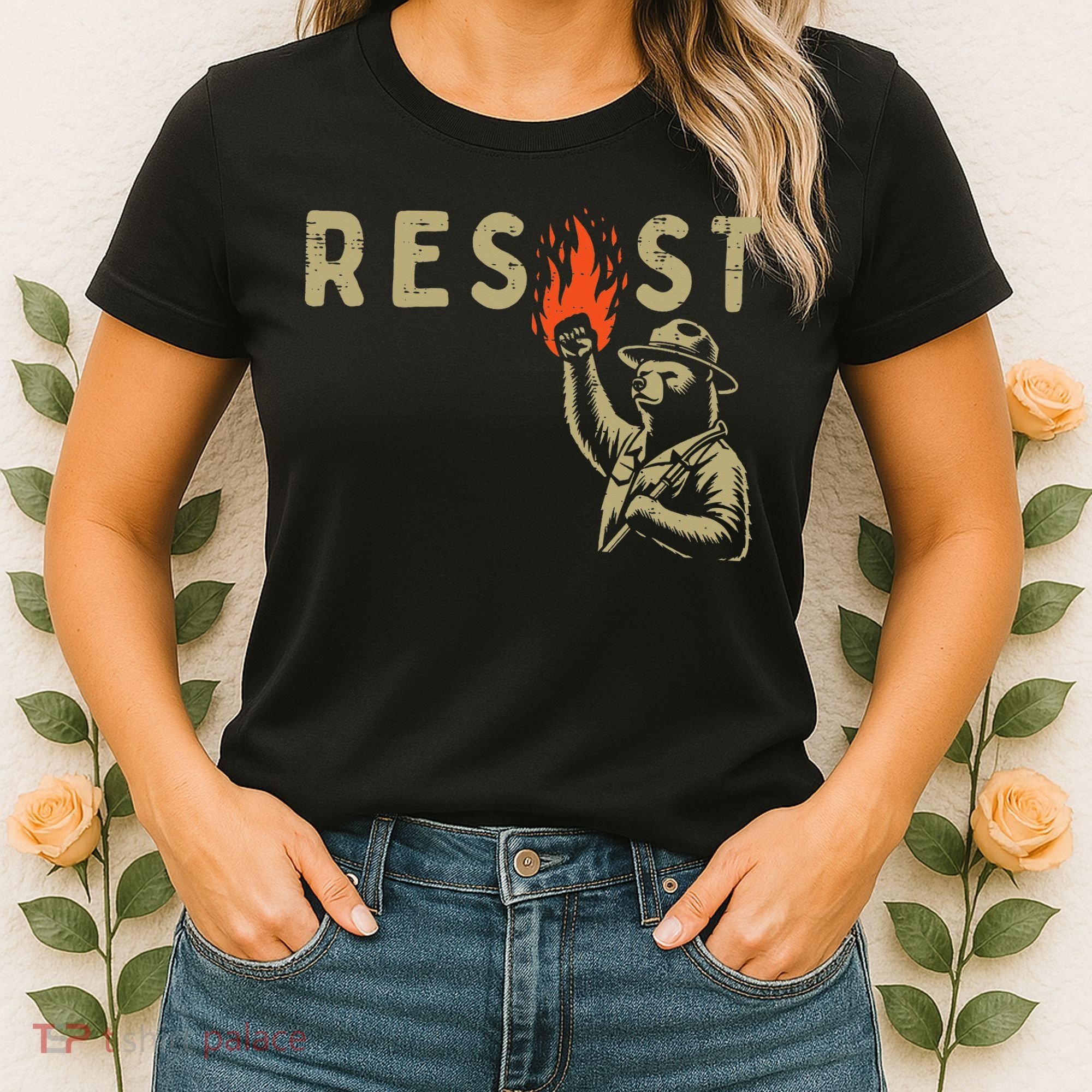 Resist Fist Bear Protest Civil Rights Equality Women Women's T-Shirt