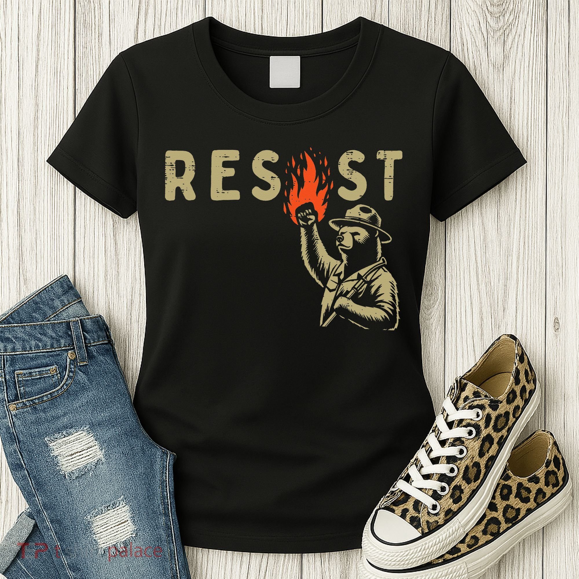 Resist Fist Bear Protest Civil Rights Equality Women Women's T-Shirt