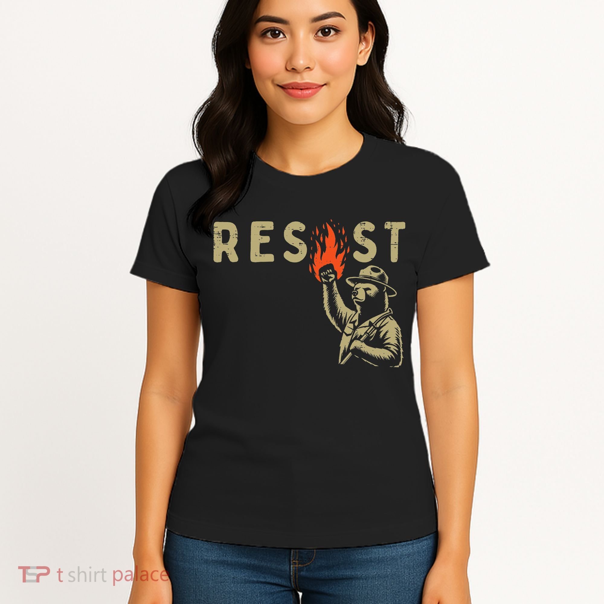 Resist Fist Bear Protest Civil Rights Equality Women Women's T-Shirt