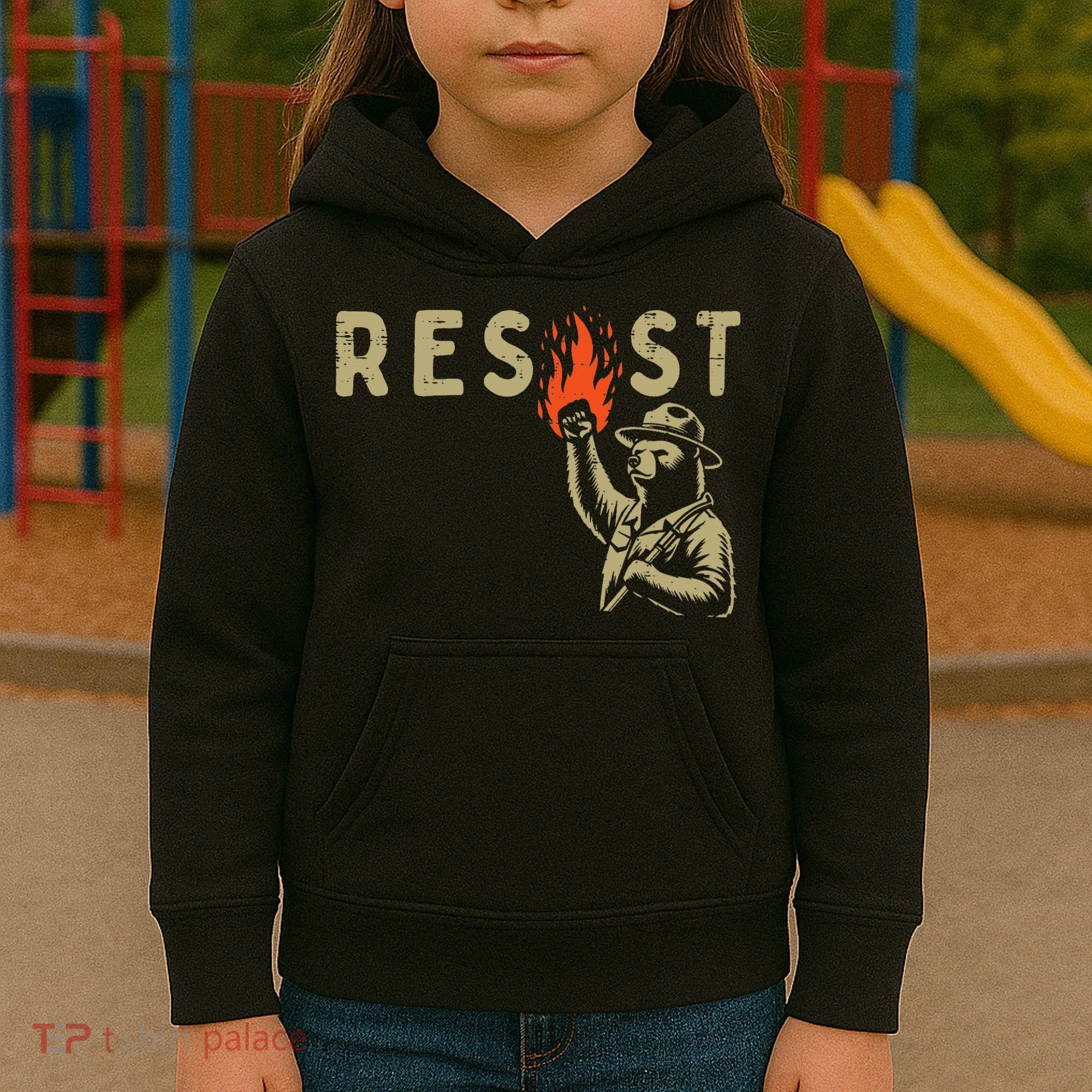 Resist Fist Bear Protest Civil Rights Equality Women Kids Hoodie