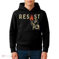 Resist Fist Bear Protest Civil Rights Equality Women Kids Hoodie thumb 4
