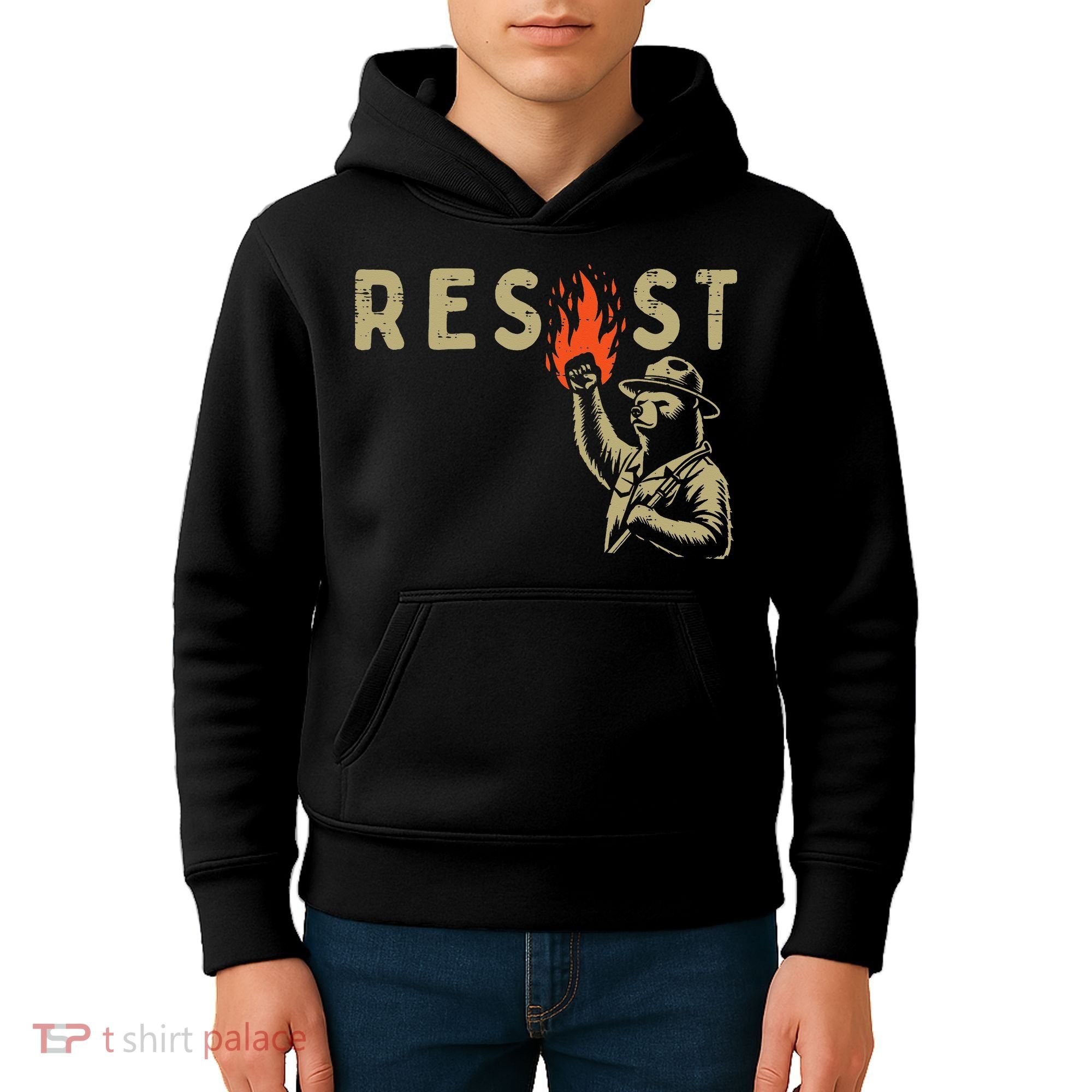Resist Fist Bear Protest Civil Rights Equality Women Kids Hoodie