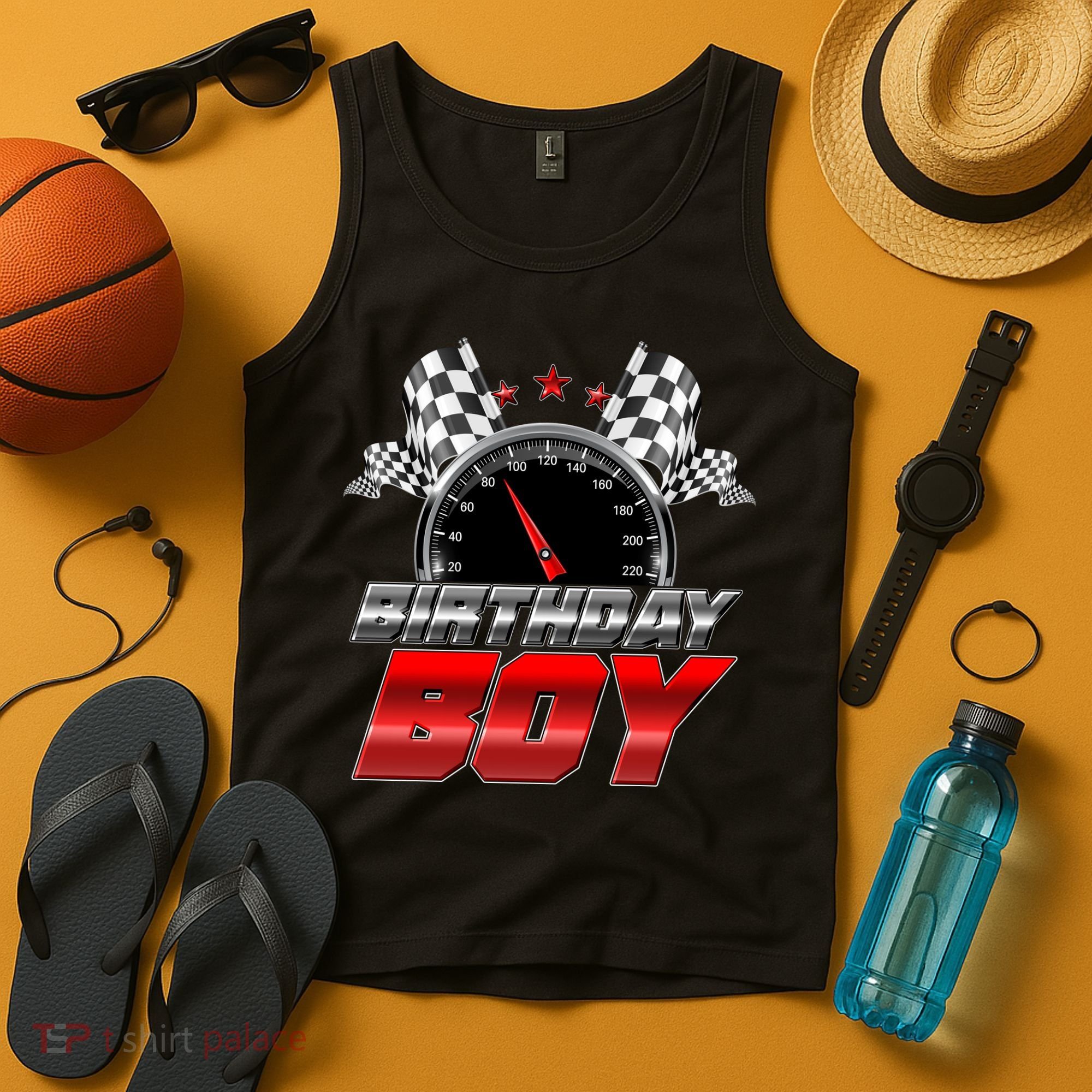 Racing Fan Birthday Boy Speedometer Tank Top