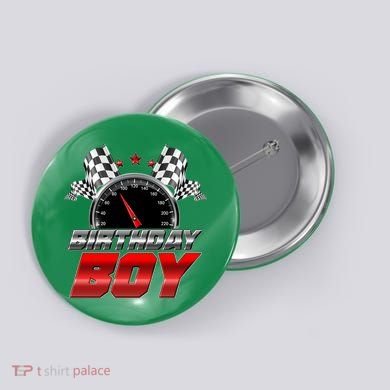 Racing Fan Birthday Boy Speedometer Button