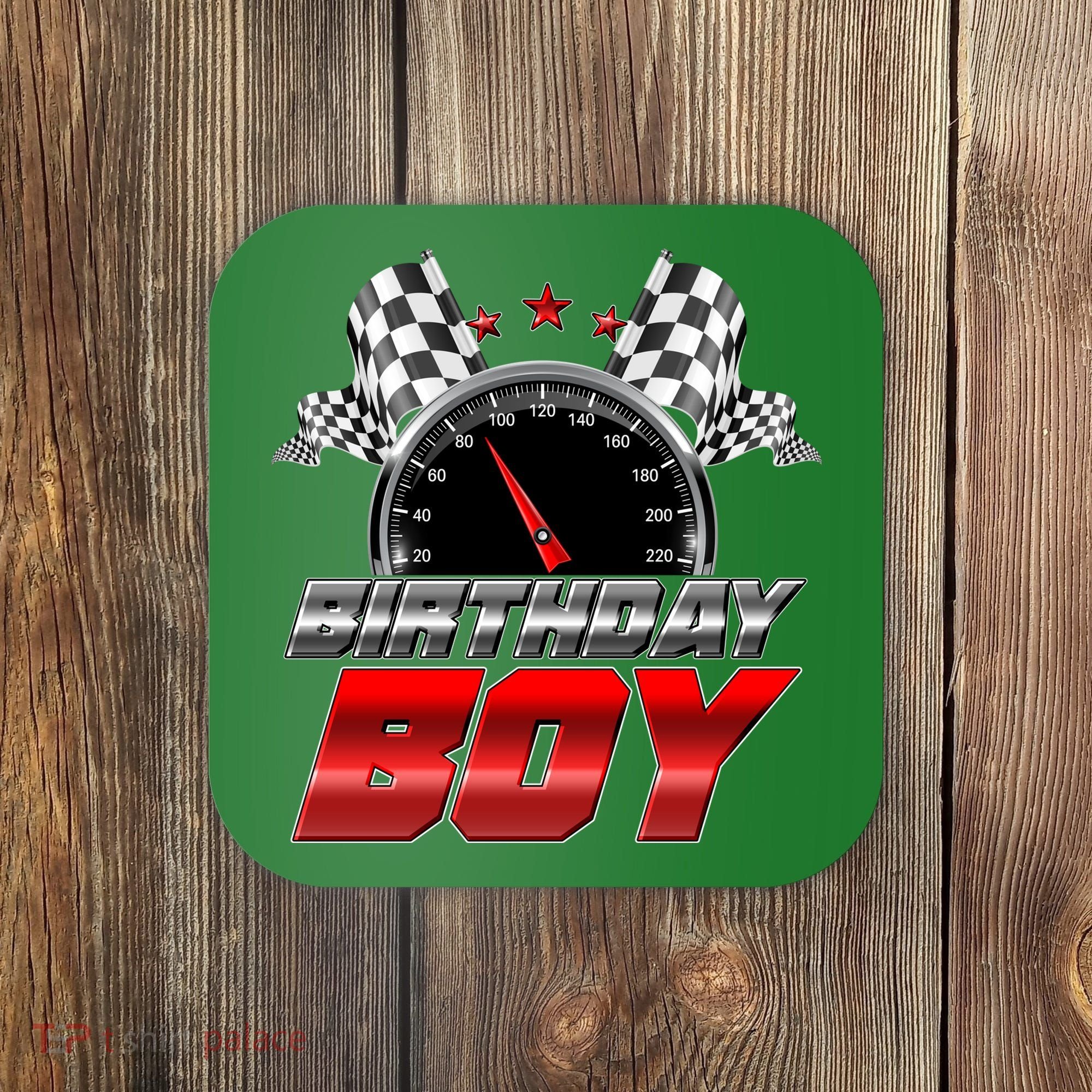 Racing Fan Birthday Boy Speedometer Coaster