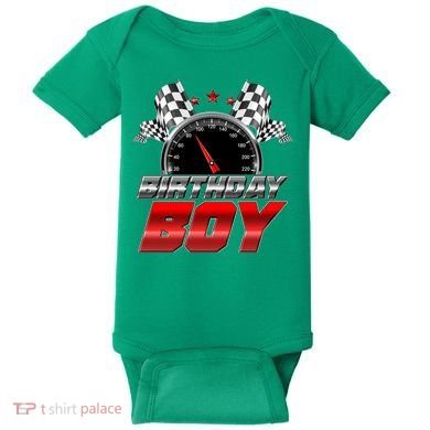 Racing Fan Birthday Boy Speedometer Baby Bodysuit