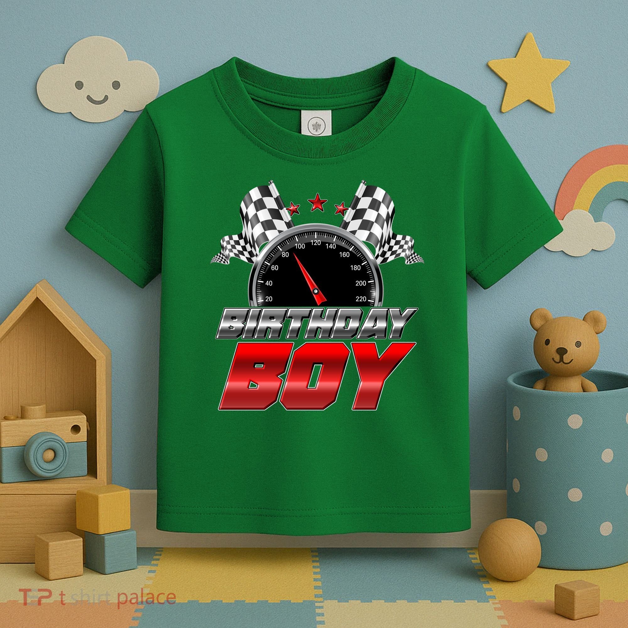 Racing Fan Birthday Boy Speedometer Toddler T-Shirt