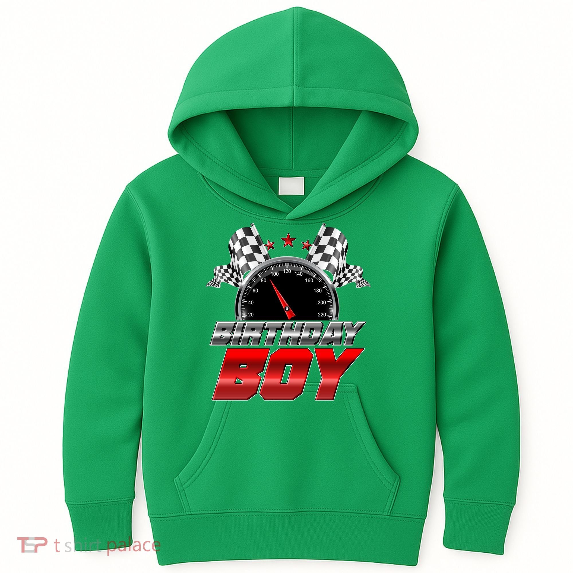 Racing Fan Birthday Boy Speedometer Kids Hoodie