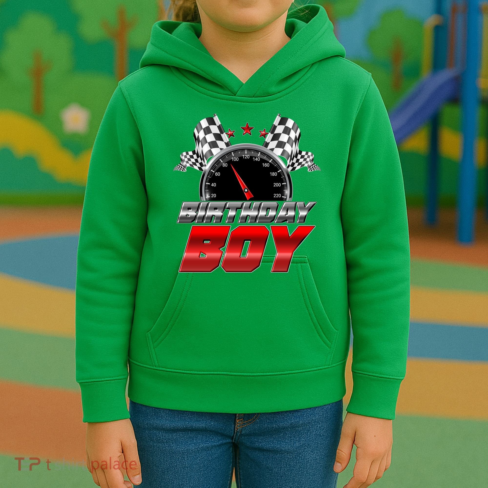 Racing Fan Birthday Boy Speedometer Kids Hoodie