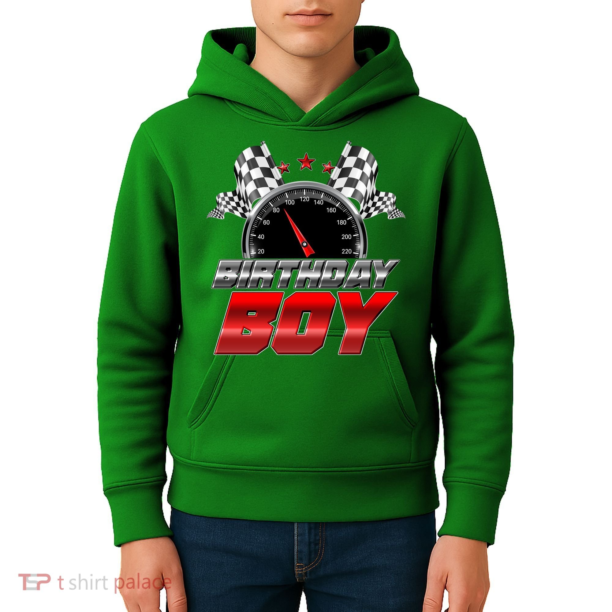Racing Fan Birthday Boy Speedometer Kids Hoodie
