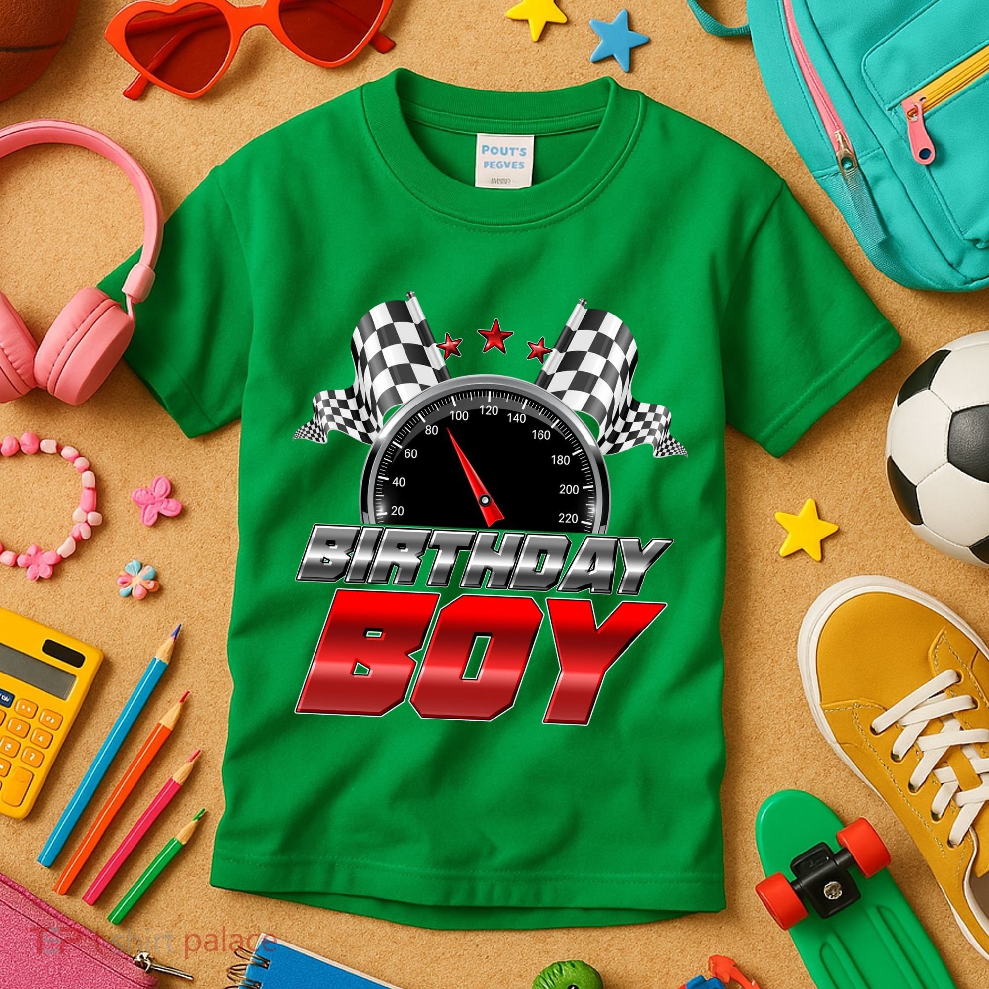 Racing Fan Birthday Boy Speedometer Kids T-Shirt