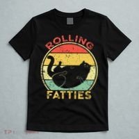 Rolling Fatties Cat Retro Vintage Funny Fat Kitten Saying T-Shirt thumb 5