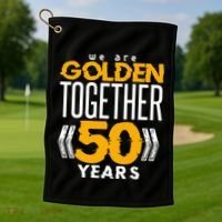 Romantic For Couples 50th Wedding Anniversary Golf Towel thumb 1