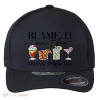 Retro Funny Cruise Blame It On The Drink Package Party Flexfit Unipanel Trucker Cap thumb 0