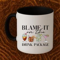 Retro Funny Cruise Blame It On The Drink Package Party Coffee Mug thumb 2