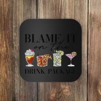 Retro Funny Cruise Blame It On The Drink Package Party Coaster thumb 0