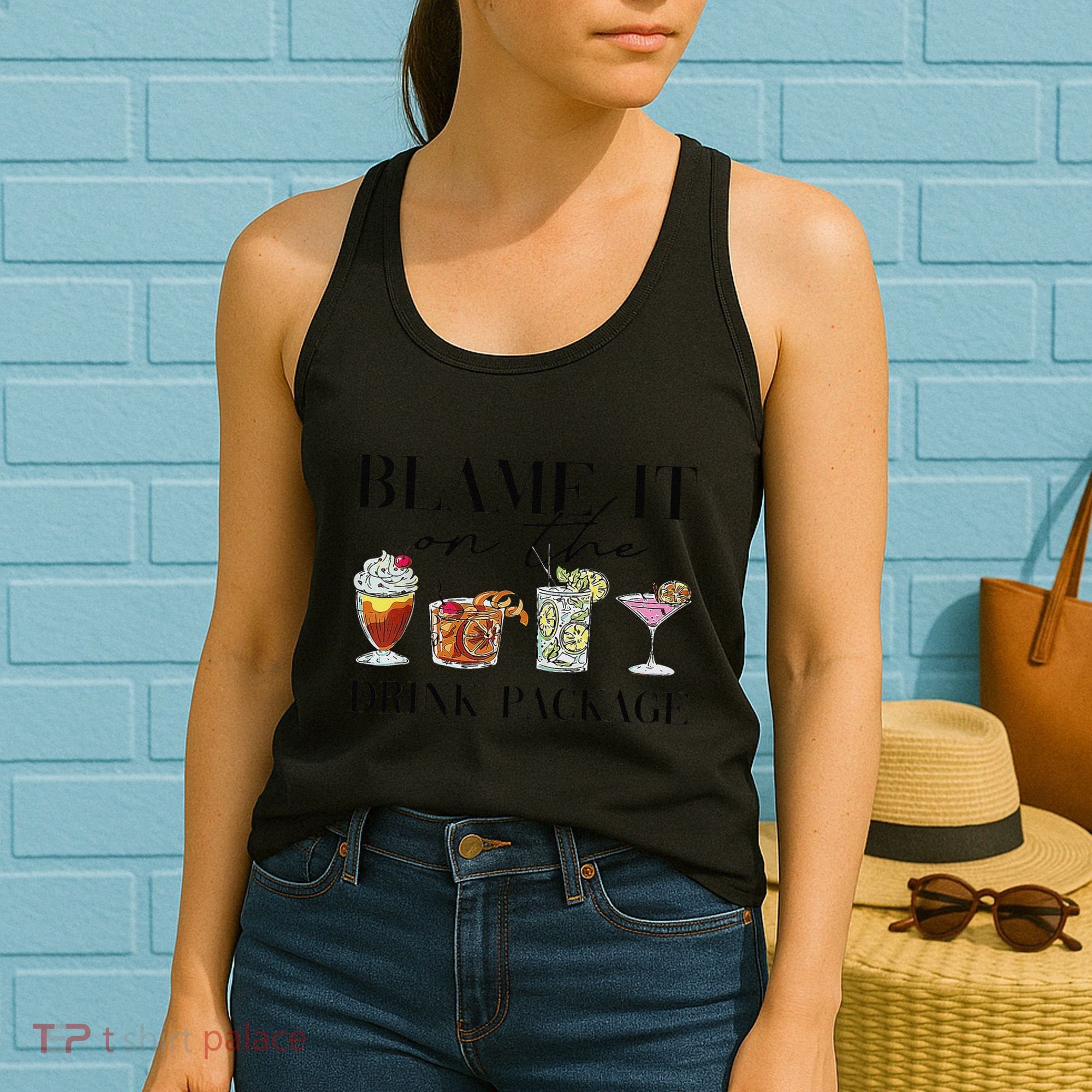 Retro Funny Cruise Blame It On The Drink Package Party Women's Tank Top