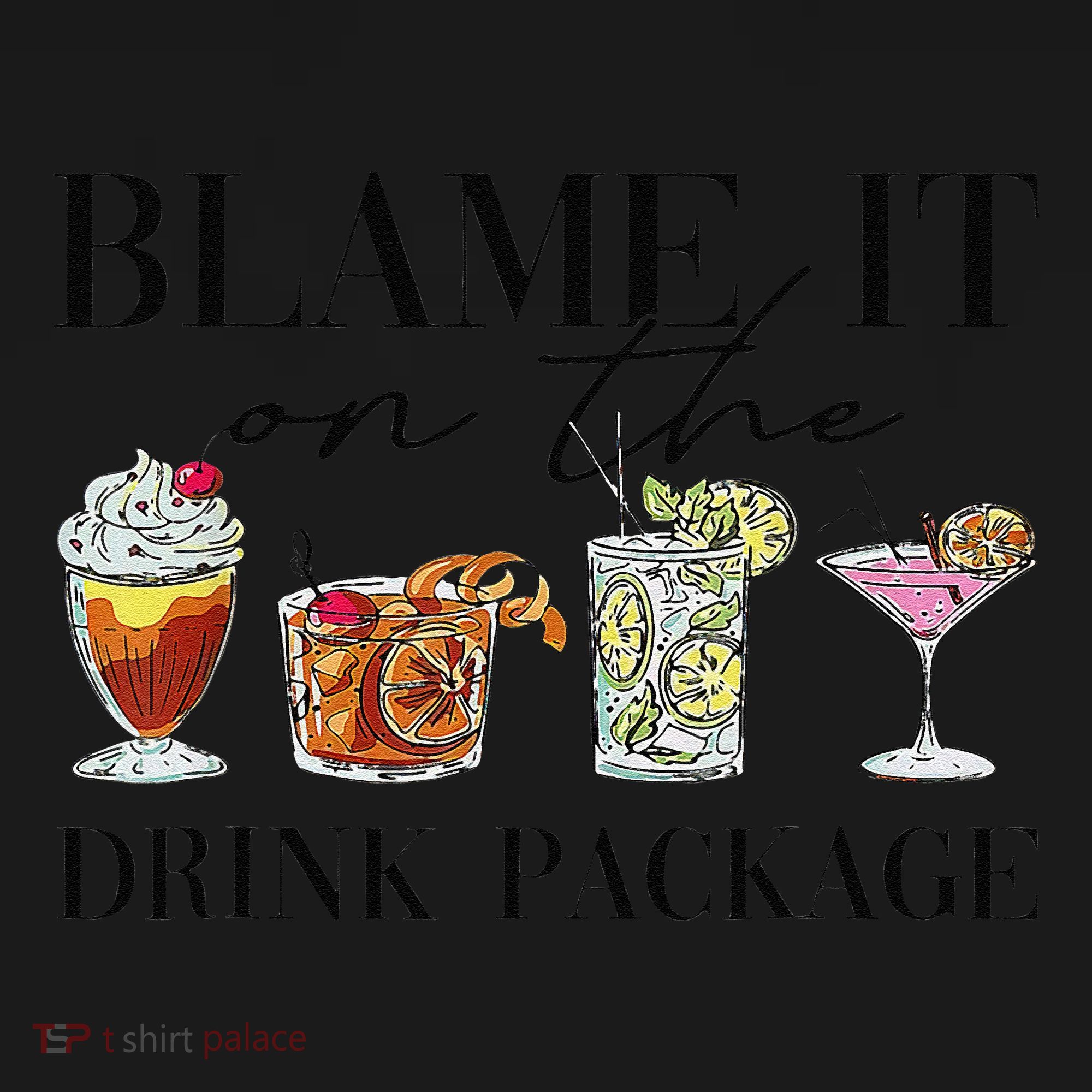 Retro Funny Cruise Blame It On The Drink Package Party Women's Tank Top