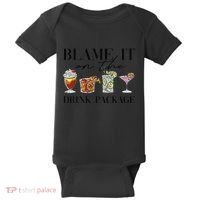 Retro Funny Cruise Blame It On The Drink Package Party Baby Bodysuit thumb 0