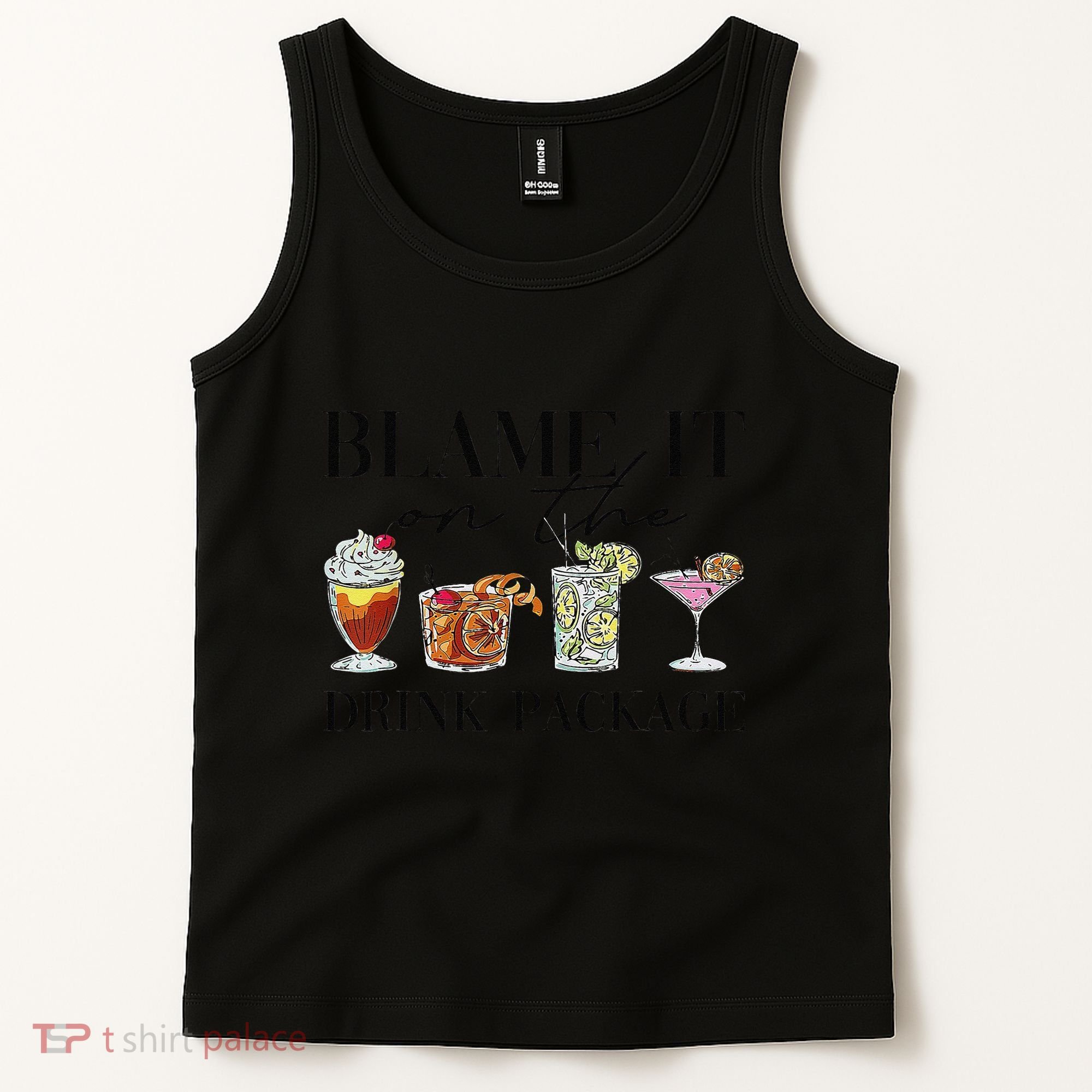 Retro Funny Cruise Blame It On The Drink Package Party Tank Top