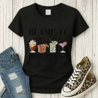 Retro Funny Cruise Blame It On The Drink Package Party Women's T-Shirt thumb 3