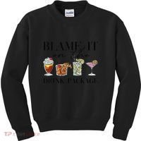 Retro Funny Cruise Blame It On The Drink Package Party Kids Sweatshirt thumb 0