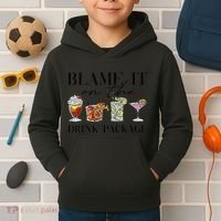 Retro Funny Cruise Blame It On The Drink Package Party Kids Hoodie thumb 2