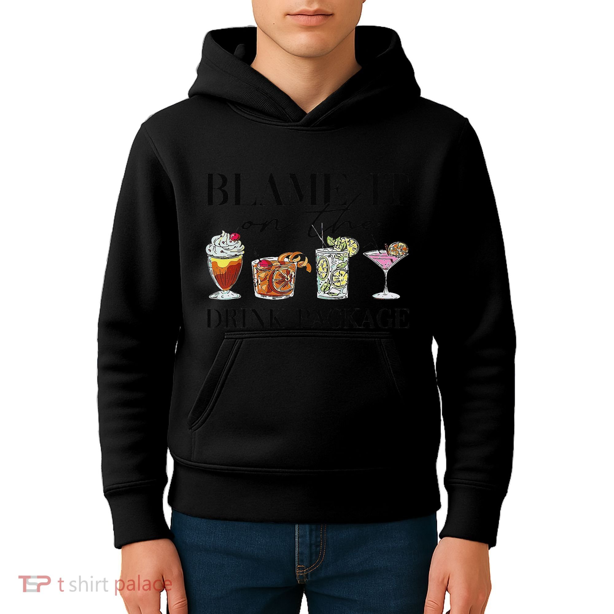 Retro Funny Cruise Blame It On The Drink Package Party Kids Hoodie