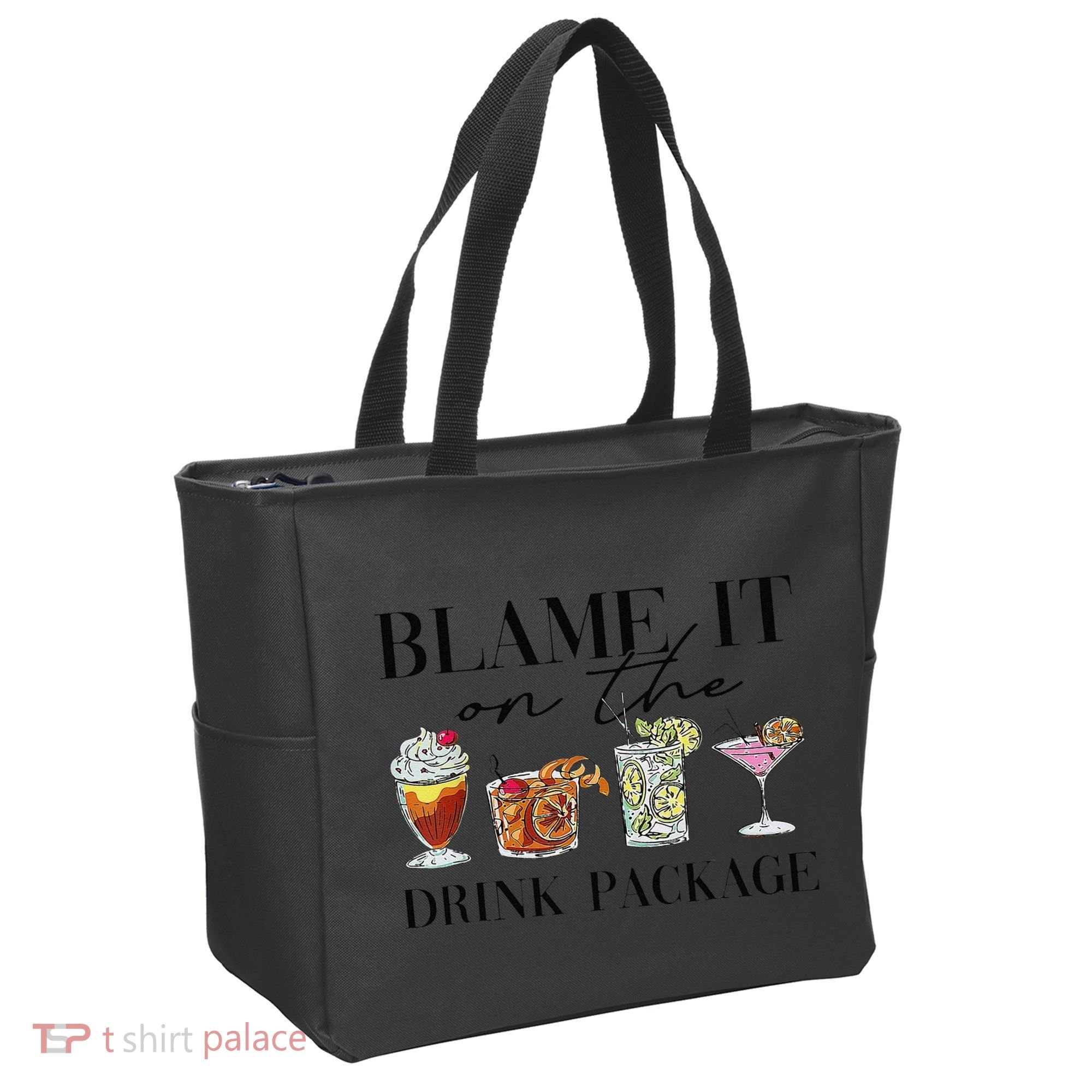 Retro Funny Cruise Blame It On The Drink Package Party Tote Bag