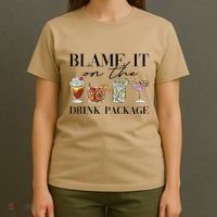 Retro Funny Cruise Blame It On The Drink Package Party T-Shirt thumb 4