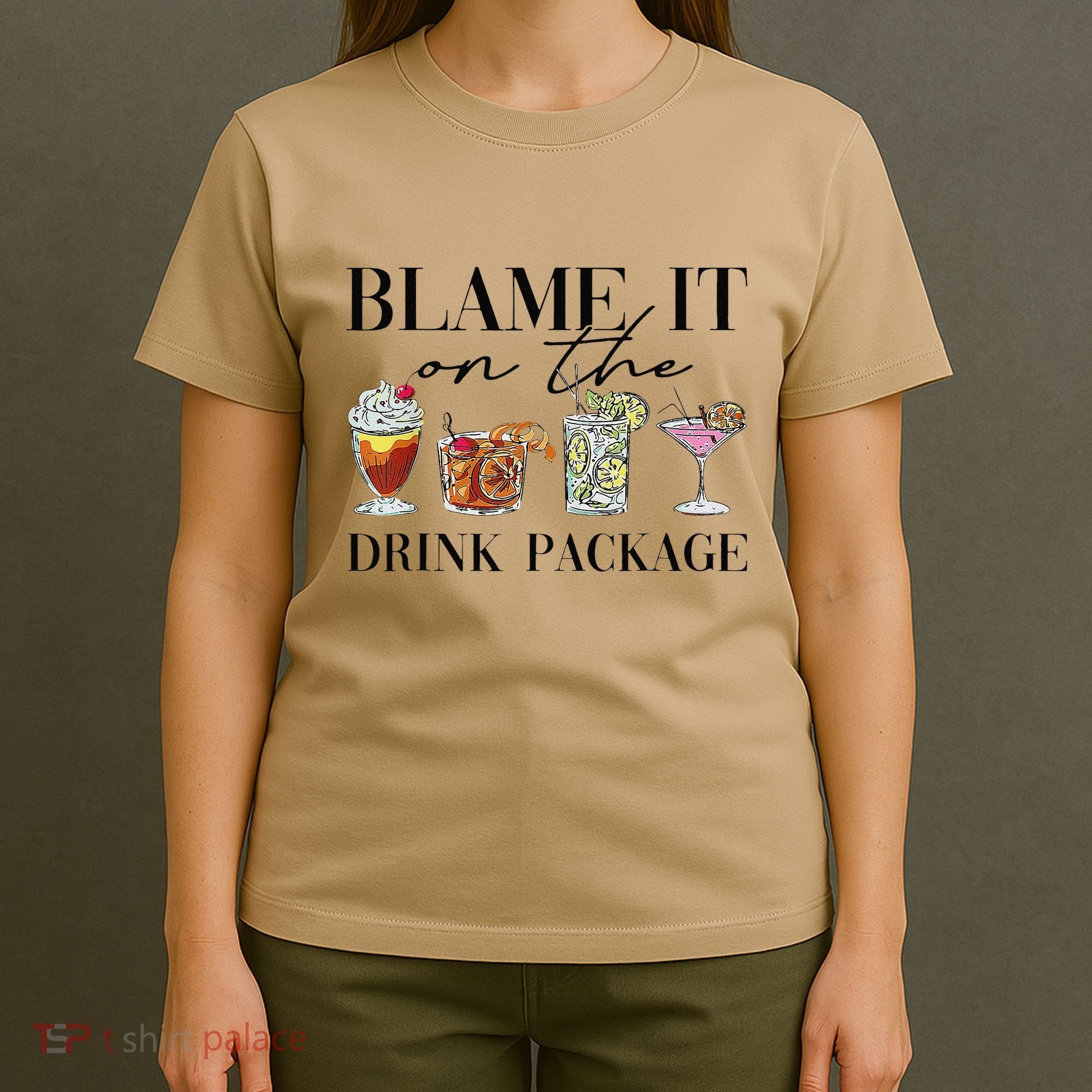 Retro Funny Cruise Blame It On The Drink Package Party T-Shirt