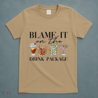 Retro Funny Cruise Blame It On The Drink Package Party T-Shirt thumb 5