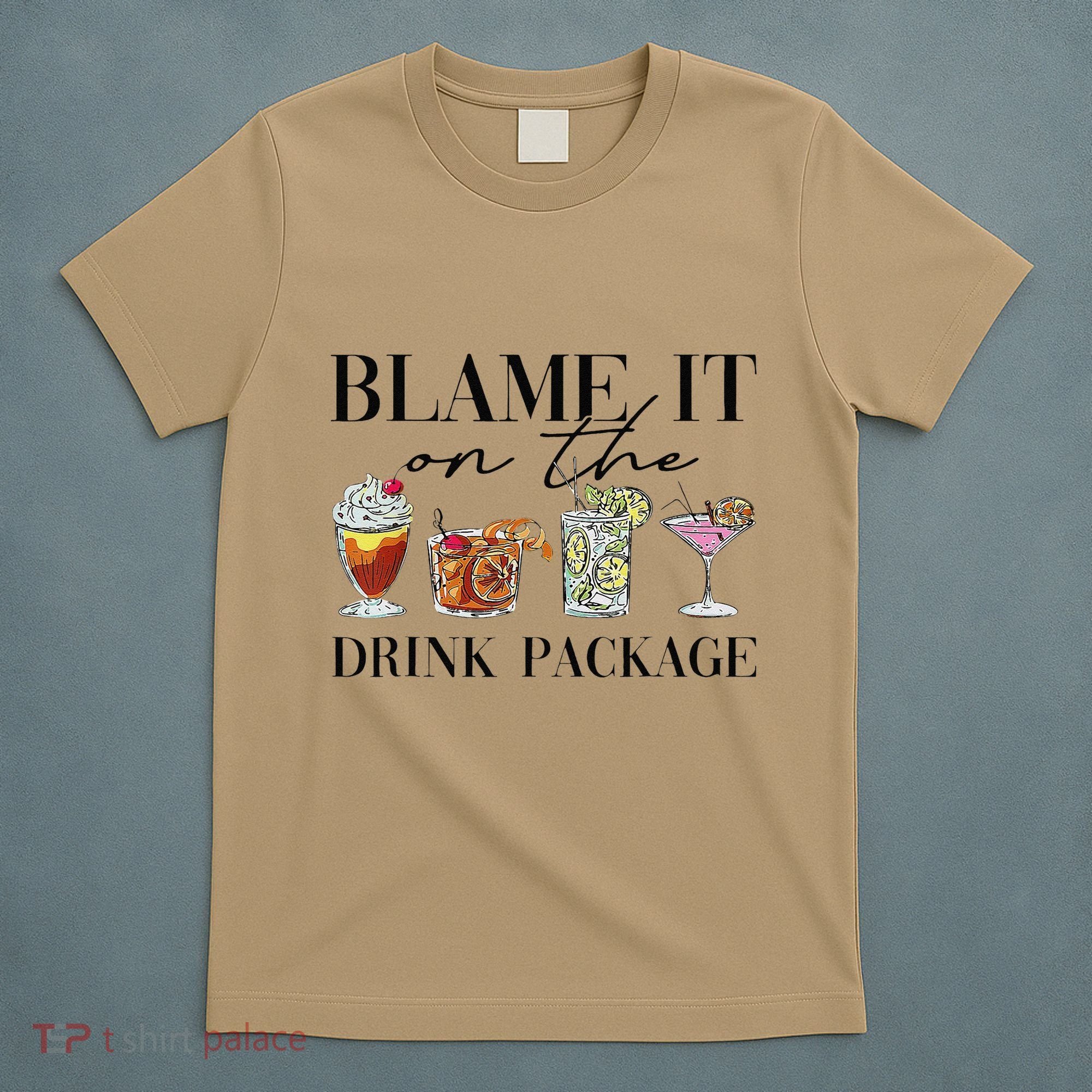 Retro Funny Cruise Blame It On The Drink Package Party T-Shirt