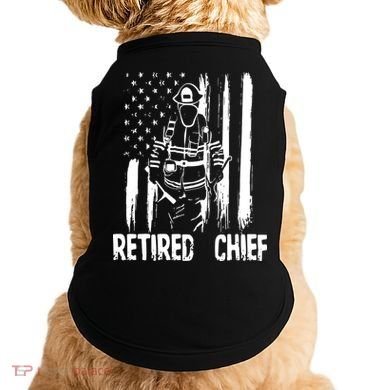 Retired Fire Chief Firefighter Shirts Fireman Gift Doggie Tank