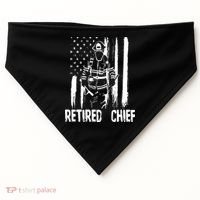 Retired Fire Chief Firefighter Shirts Fireman Gift USA-Made Doggie Bandana thumb 0