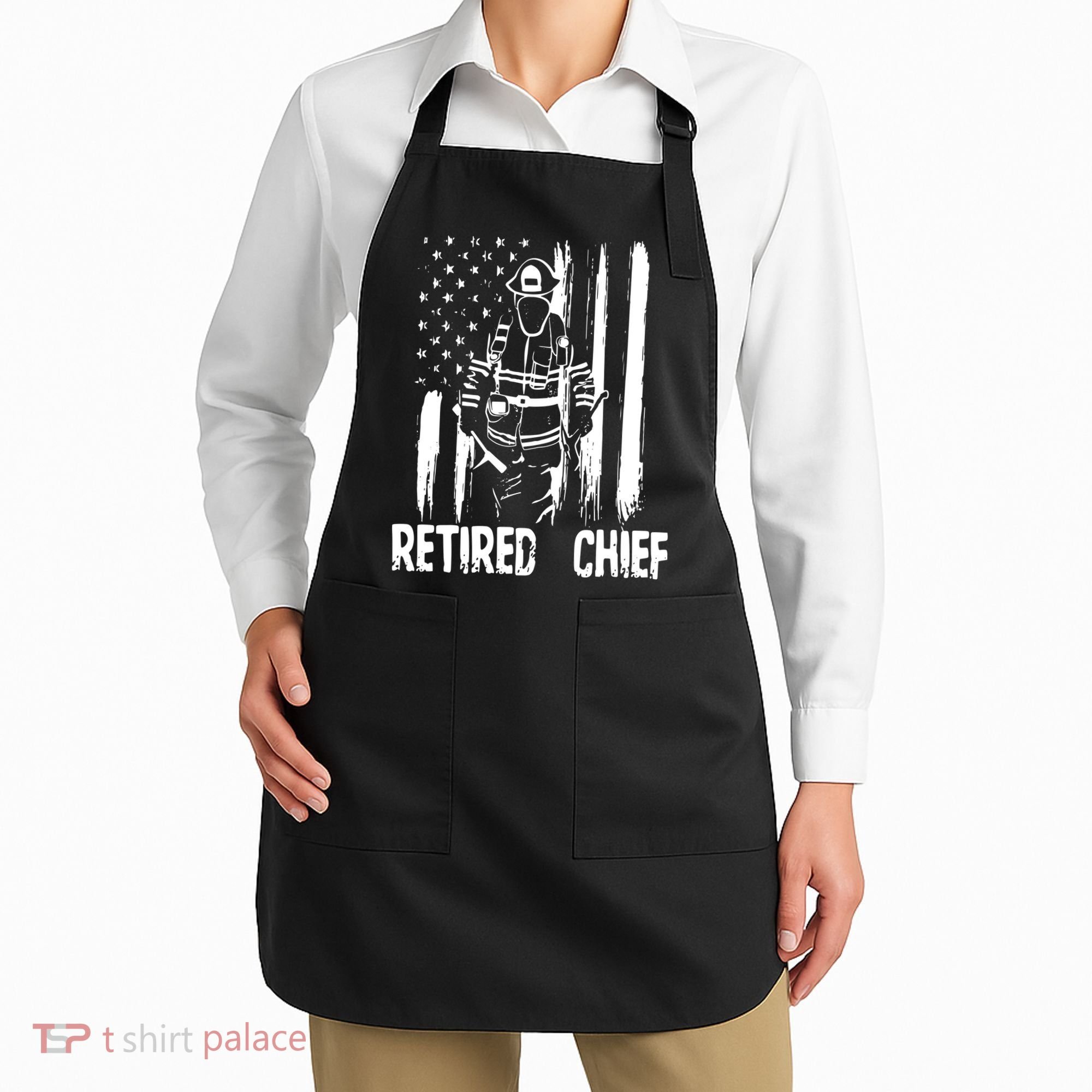 Retired Fire Chief Firefighter Shirts Fireman Gift Apron