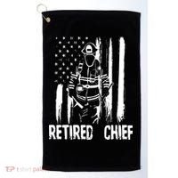Retired Fire Chief Firefighter Shirts Fireman Gift Golf Towel thumb 0