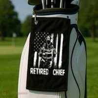Retired Fire Chief Firefighter Shirts Fireman Gift Golf Towel thumb 2
