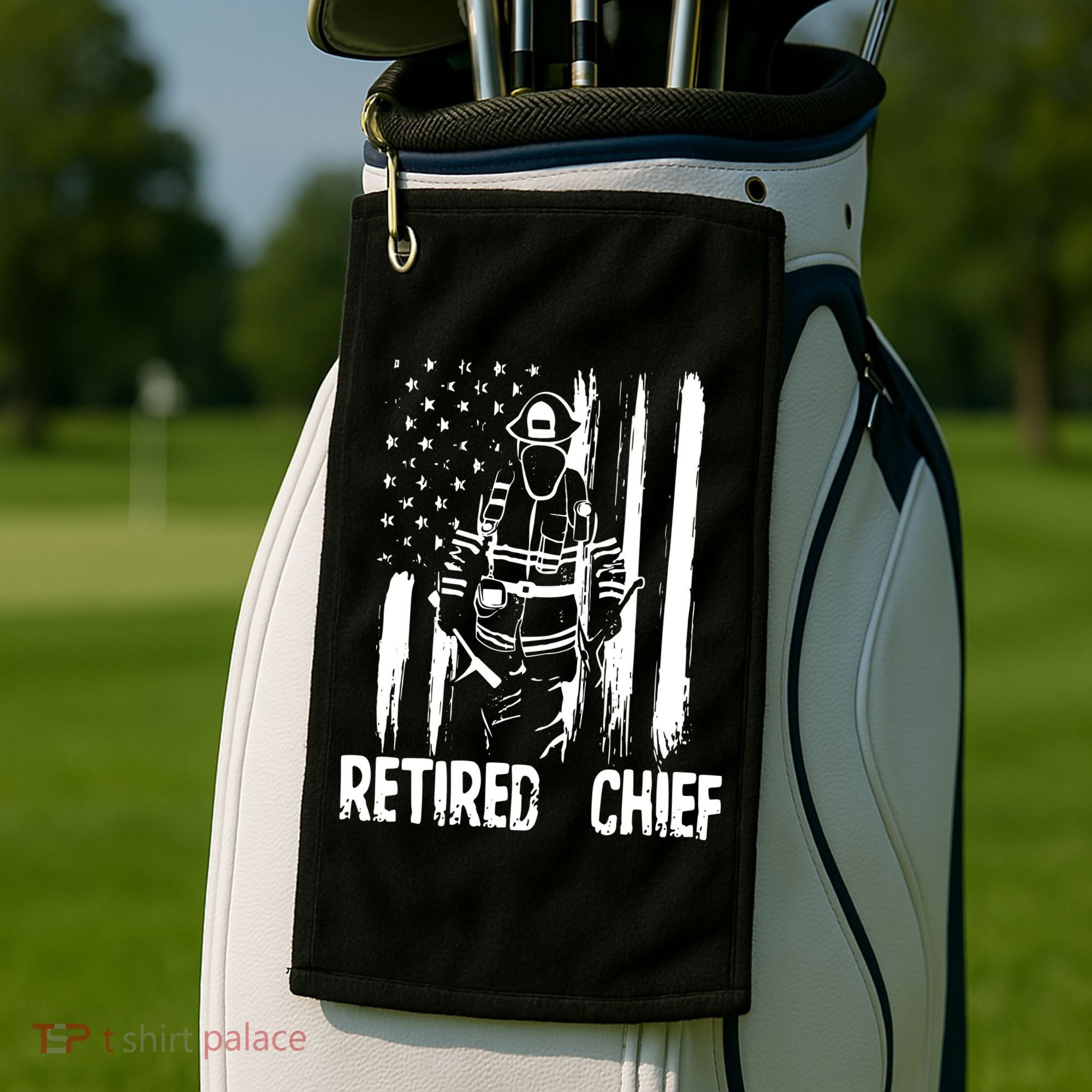 Retired Fire Chief Firefighter Shirts Fireman Gift Golf Towel