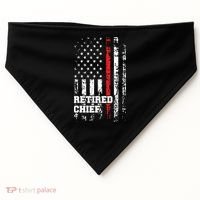 Retired Fire Chief Shirts Firefighter Rank Retirement Gift USA-Made Doggie Bandana thumb 0