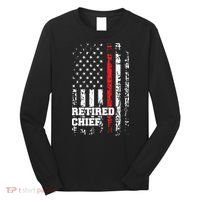 Retired Fire Chief Shirts Firefighter Rank Retirement Gift Long Sleeve Shirt thumb 0