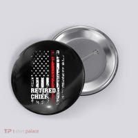 Retired Fire Chief Shirts Firefighter Rank Retirement Gift Button thumb 0