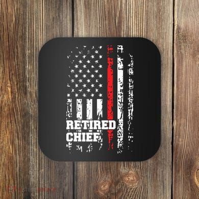 Retired Fire Chief Shirts Firefighter Rank Retirement Gift Coaster