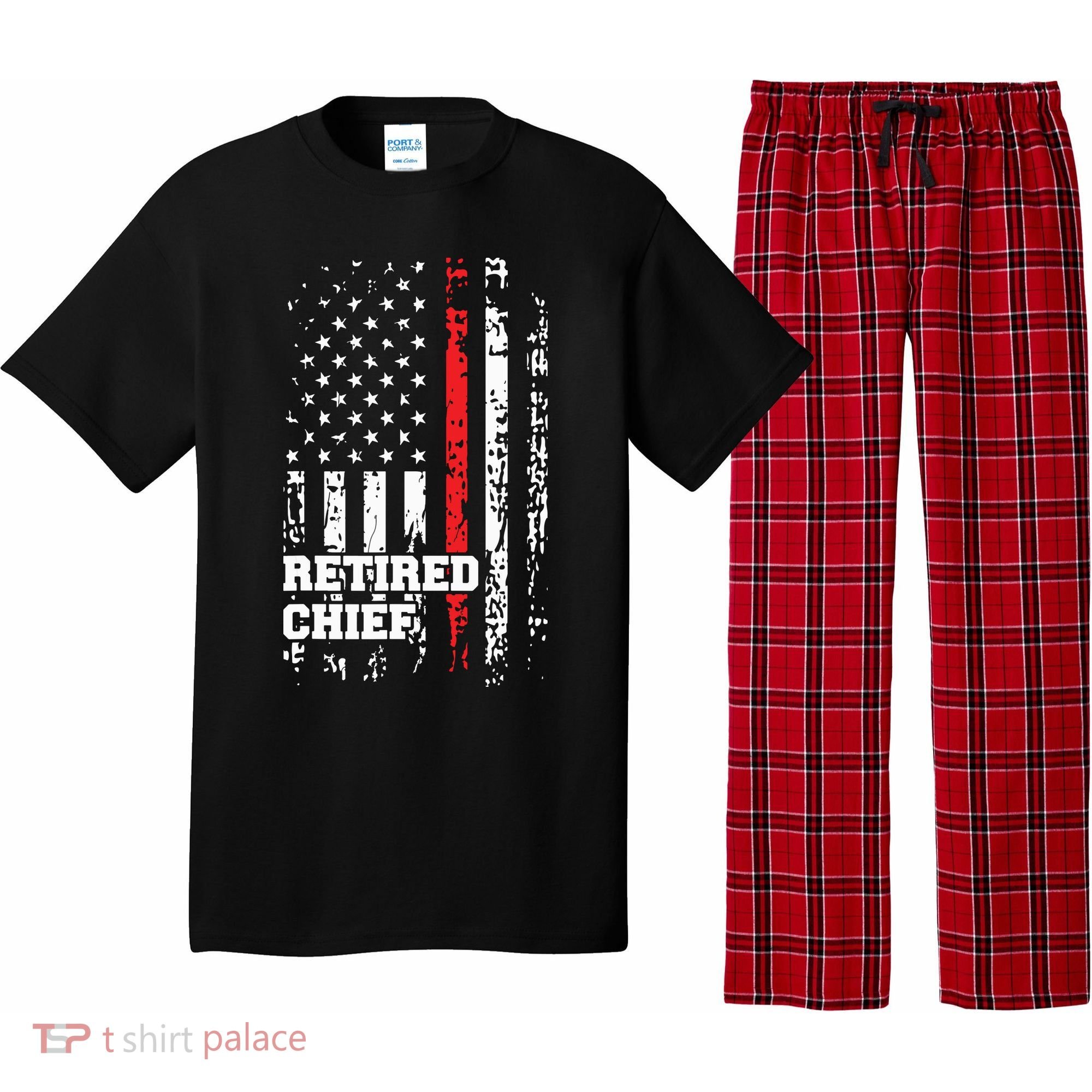 Retired Fire Chief Shirts Firefighter Rank Retirement Gift Pajama Set