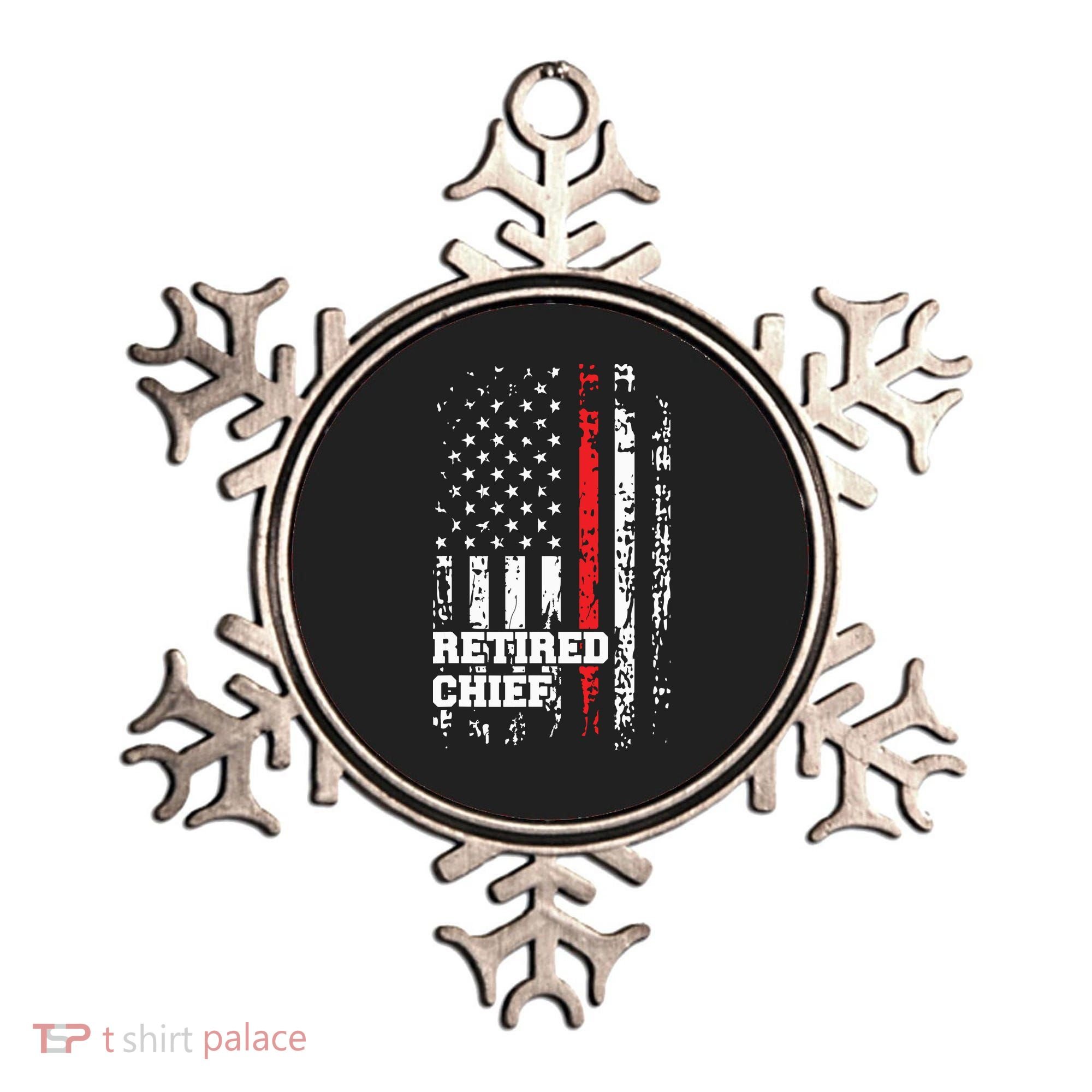 Retired Fire Chief Shirts Firefighter Rank Retirement Gift Ornament