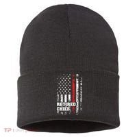Retired Fire Chief Shirts Firefighter Rank Retirement Gift Sustainable Knit Beanie thumb 0