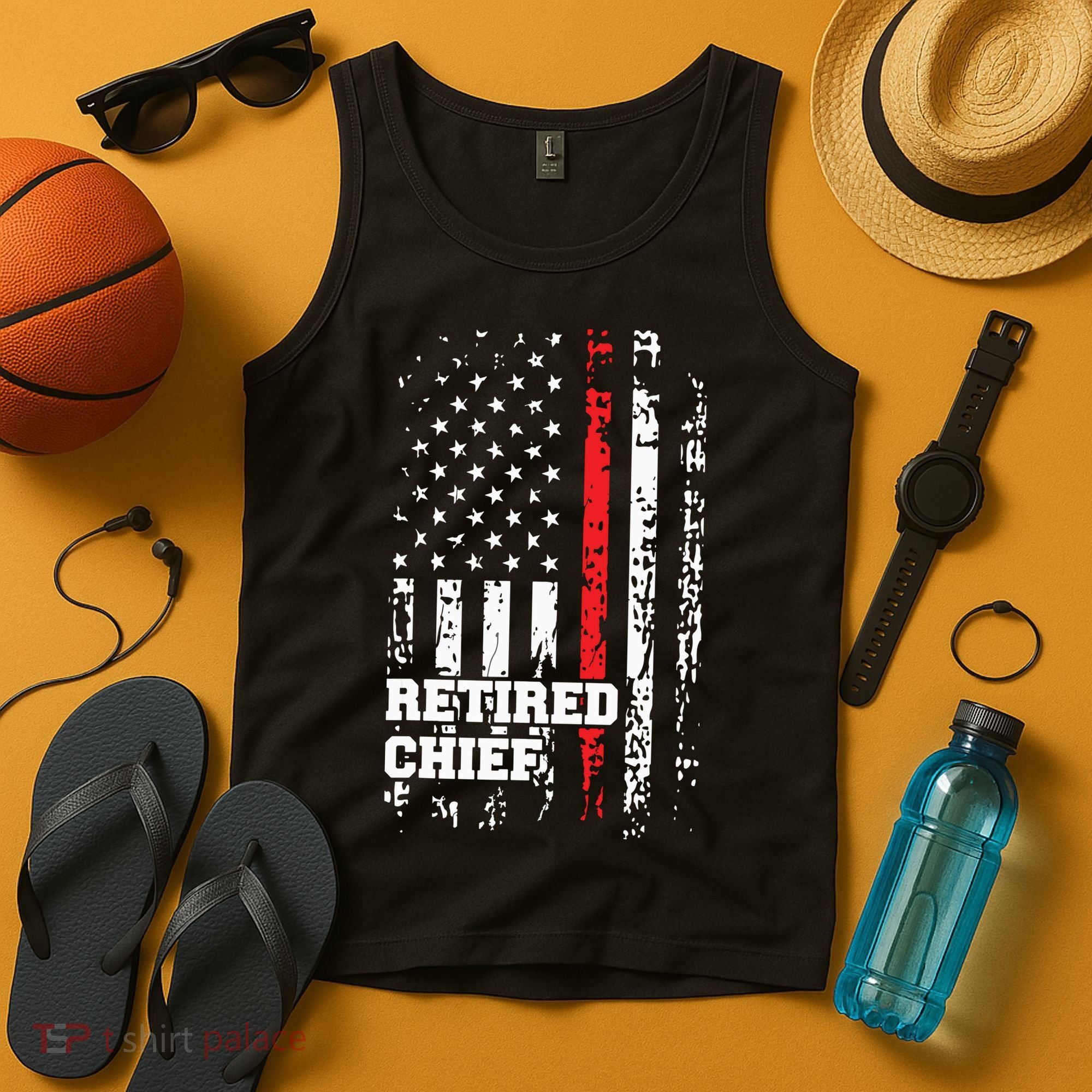 Retired Fire Chief Shirts Firefighter Rank Retirement Gift Tank Top