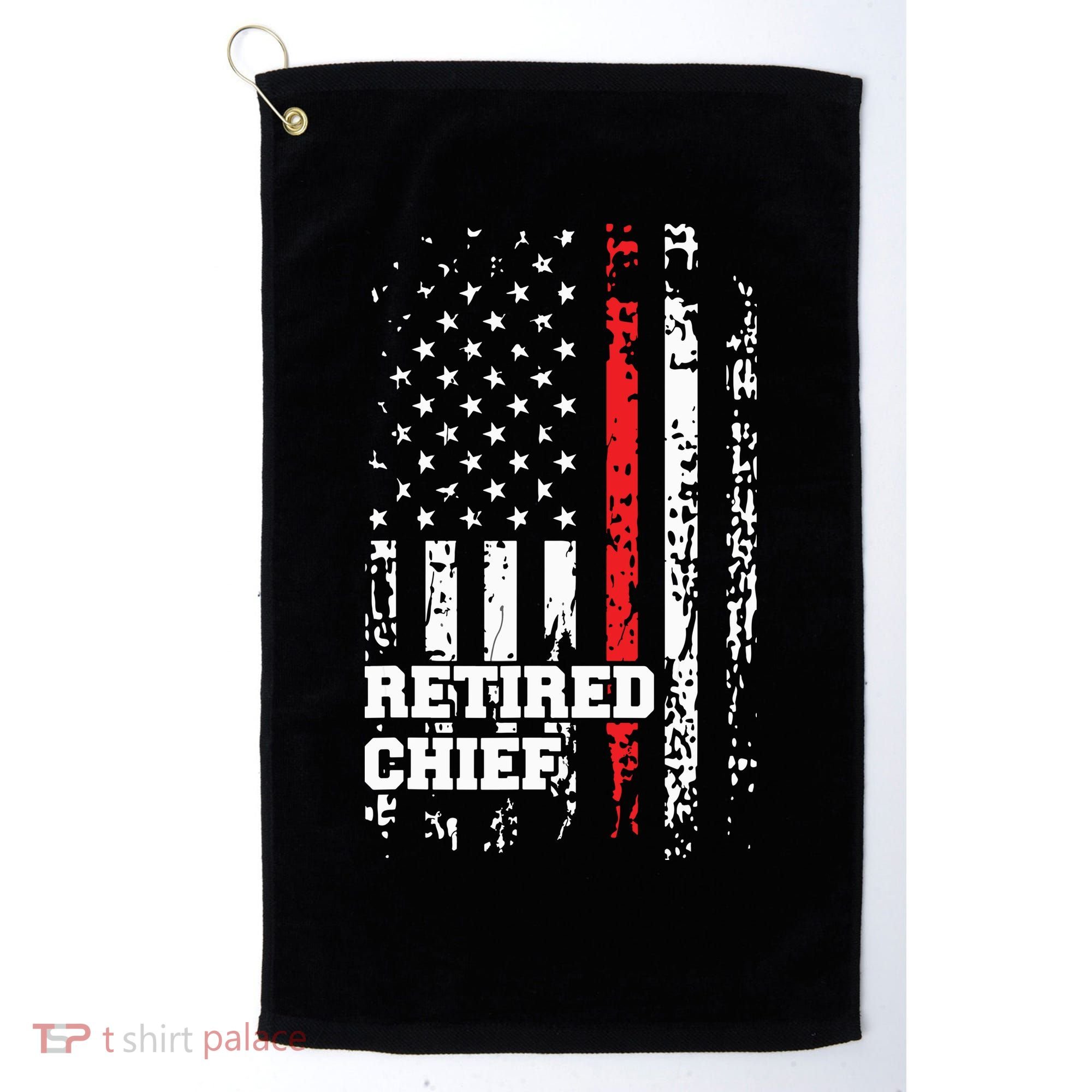 Retired Fire Chief Shirts Firefighter Rank Retirement Gift Golf Towel