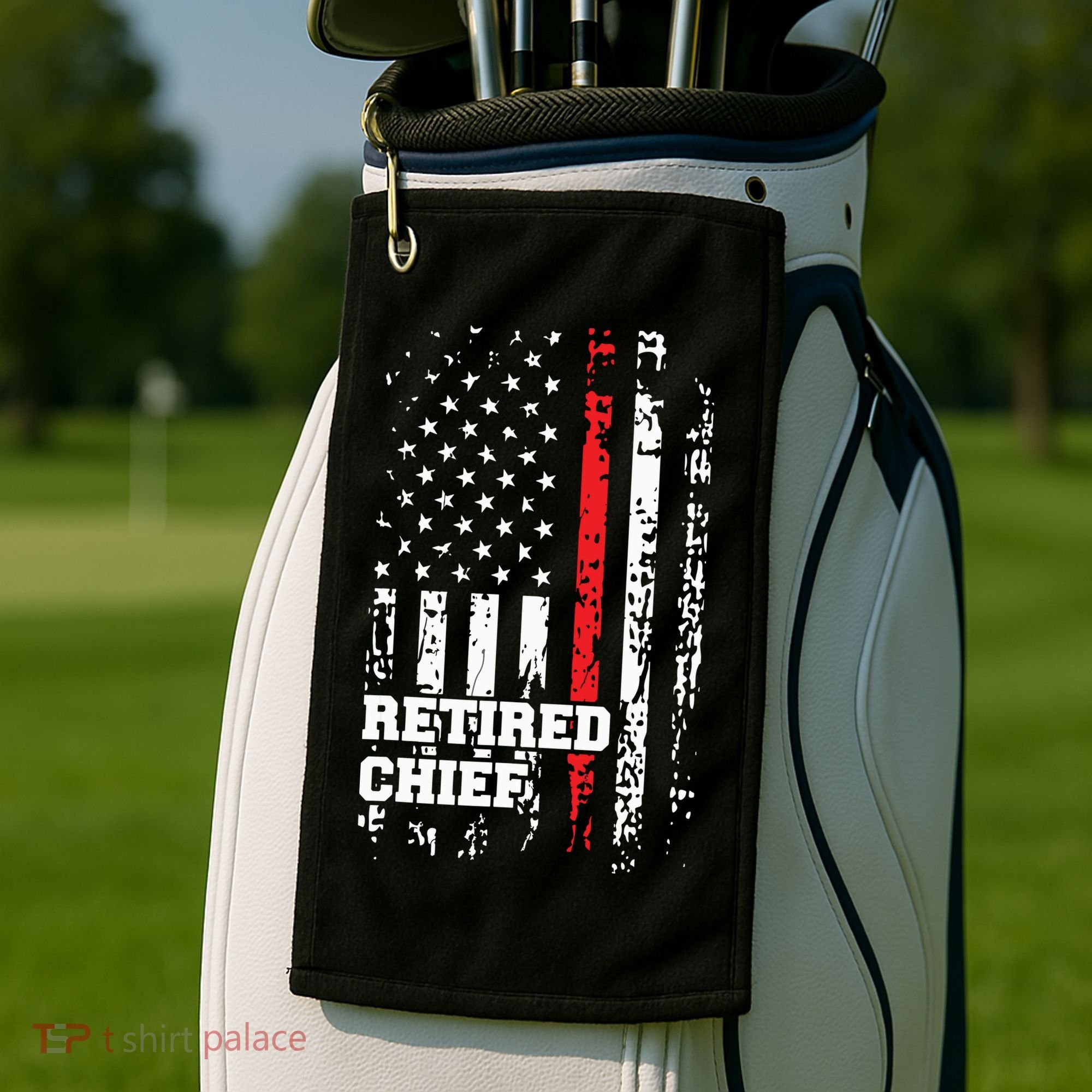 Retired Fire Chief Shirts Firefighter Rank Retirement Gift Golf Towel