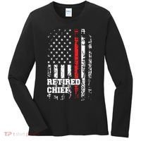 Retired Fire Chief Shirts Firefighter Rank Retirement Gift Women's Long Sleeve Shirt thumb 0